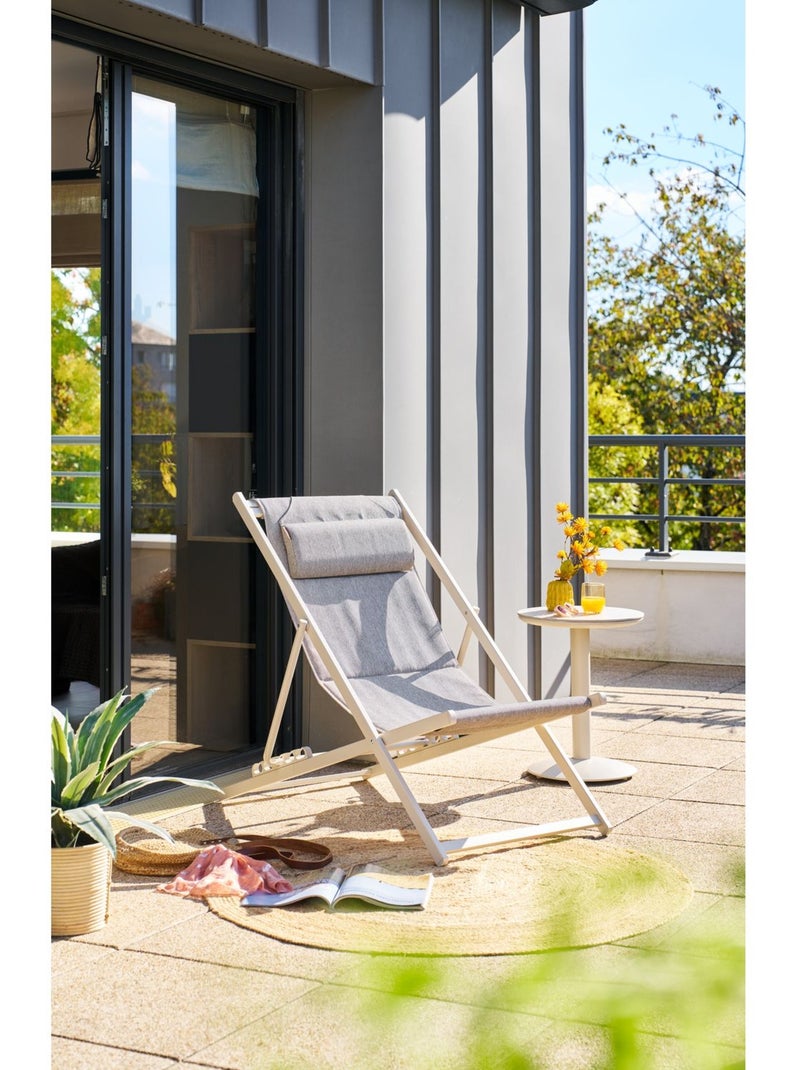 Table d'appoint de jardin ronde SOLETIA Beige - Kiabi