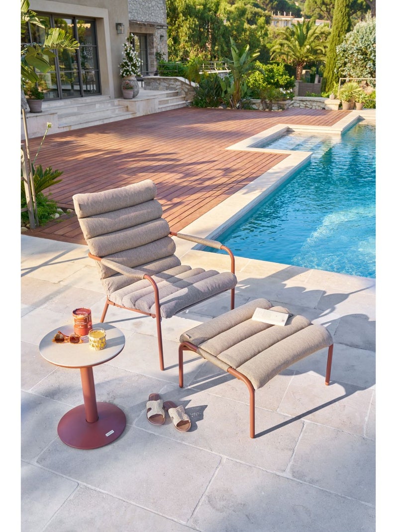 Table d'appoint de jardin ronde SOLETIA Orange - Kiabi