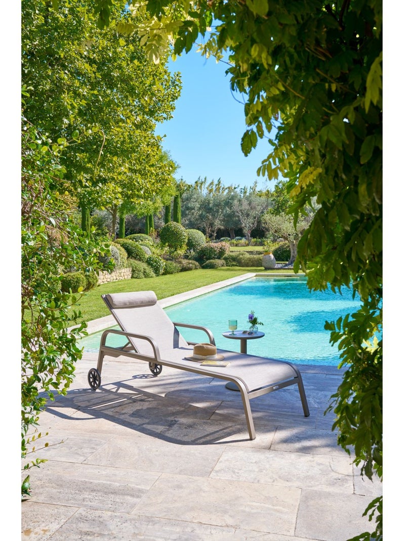 Table d'appoint de jardin ronde SOLETIA Taupe - Kiabi