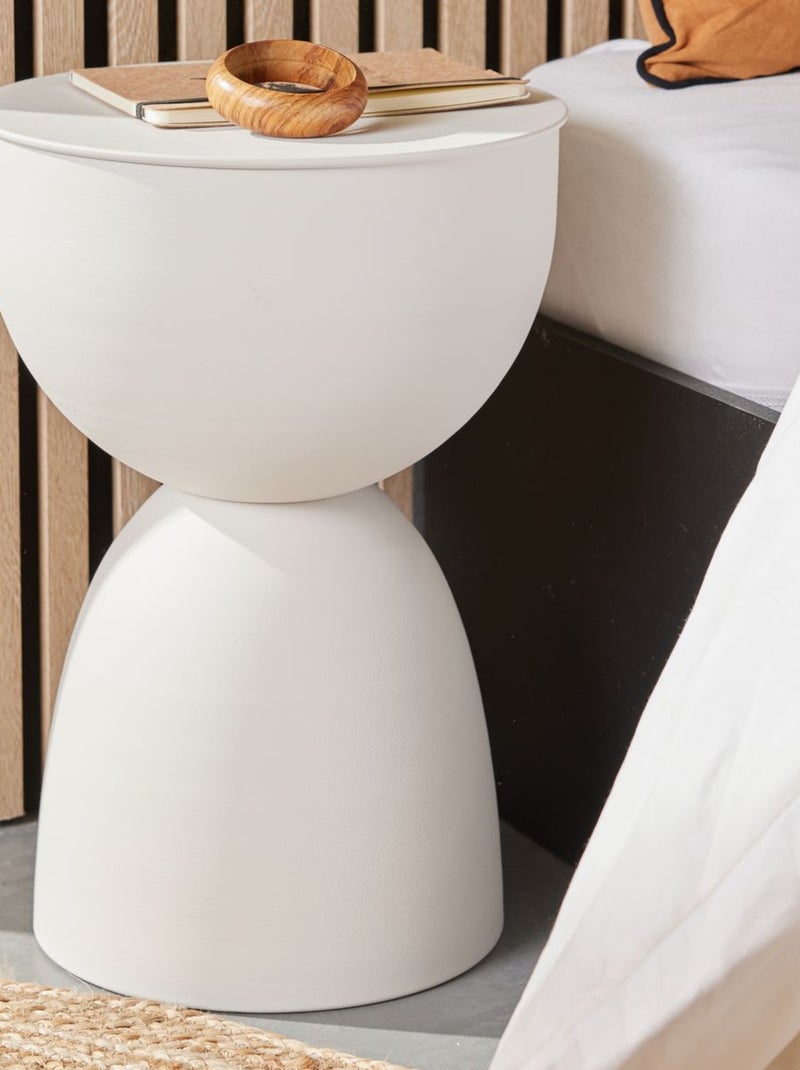 Table d'appoint rond en métal MATCHA Blanc - Kiabi