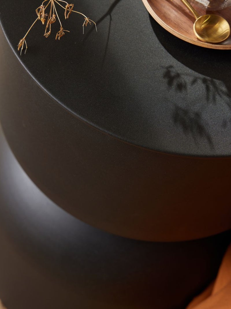 Table d'appoint rond en métal MOKA Noir - Kiabi