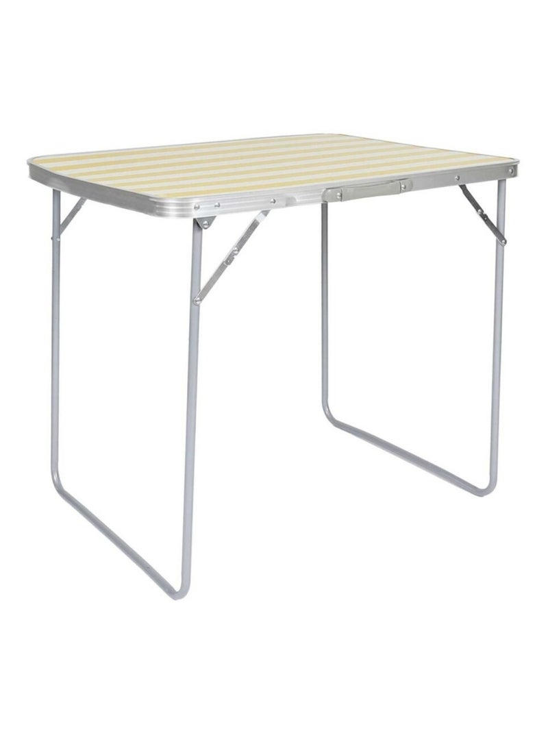 Table de camping pliante à rayures jaunes Jaune - Kiabi