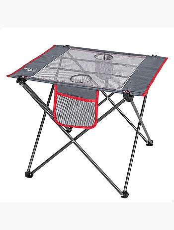 Table de camping pliante avec porte-gobelets et poche aktive