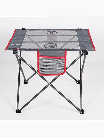 Table de camping pliante avec porte-gobelets et poche aktive