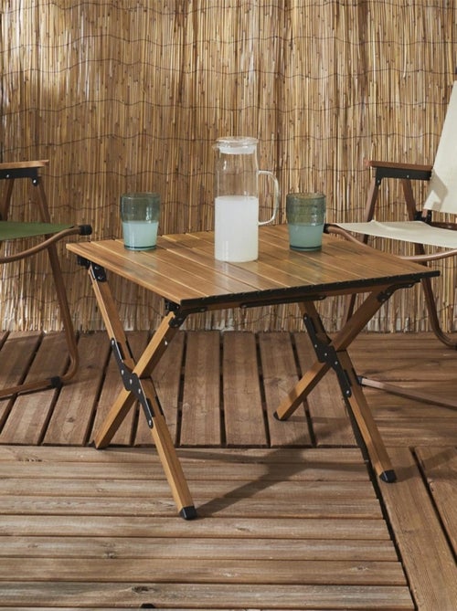 Table de camping pliante MARIPOSA effet bois - Kiabi