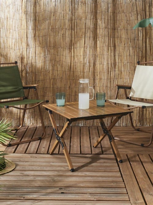 Table de camping pliante MARIPOSA effet bois - Kiabi