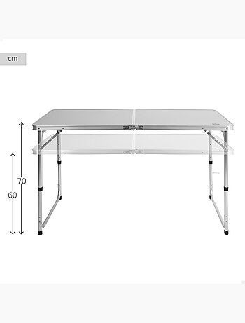 Table de camping pliante réglable en hauteur et antidérapante aktive