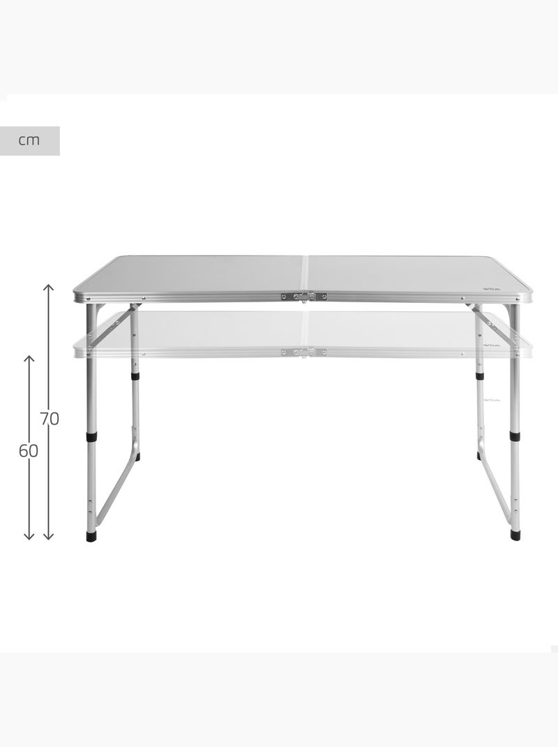 Table de camping pliante réglable en hauteur et antidérapante aktive Blanc - Kiabi