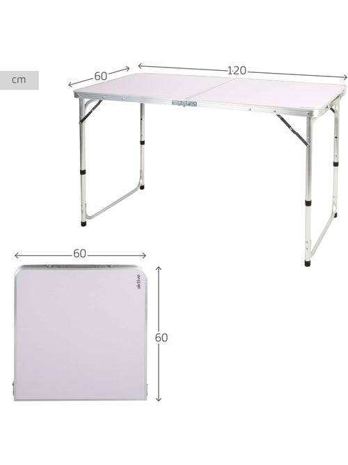 Table de camping pliante réglable en hauteur et antidérapante aktive - Kiabi Table de camping pliante réglable en hauteur et antidérapante aktive - Kiabi
