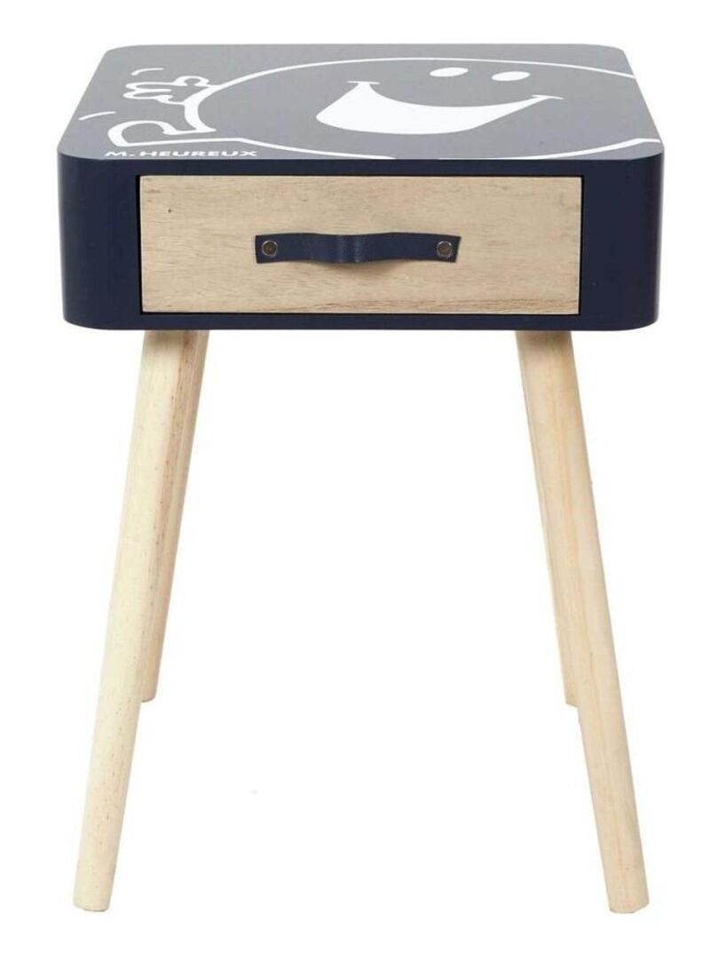 Table de chevet 1 tiroir Monsieur Heureux Bleu - Kiabi