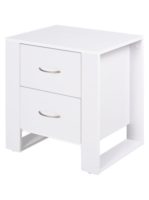 Table de Chevet 2 Tiroirs Blanc - Kiabi
