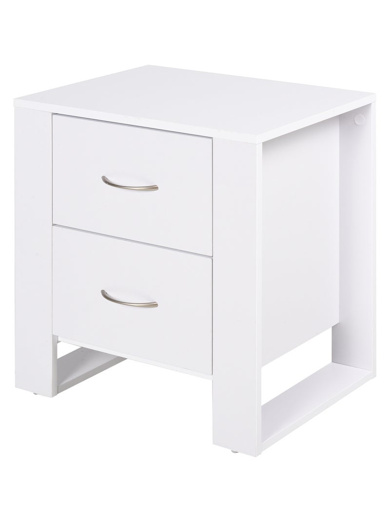 Table de Chevet 2 Tiroirs Blanc Blanc Blanc - Kiabi