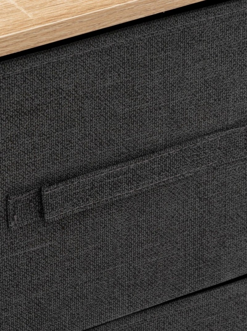Table de chevet 2 tiroirs métal et tissu Gris - Kiabi