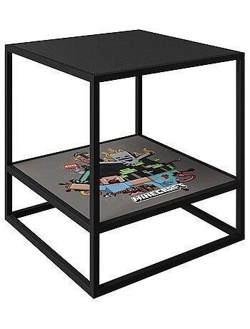 Table de chevet avec 1 étagère et plateau amovible 'Roba' - Minecraft
