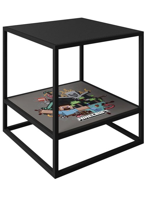 Table de chevet avec 1 étagère et plateau amovible 'Roba' - Minecraft - Kiabi