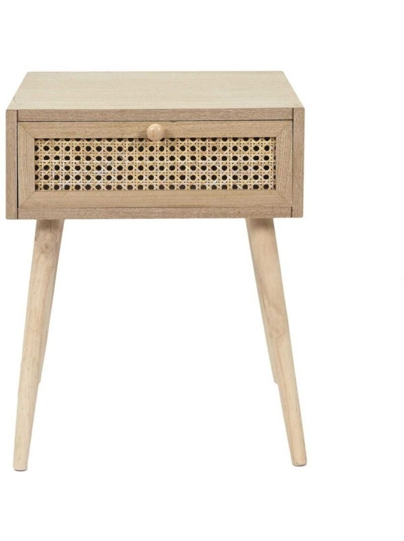 Table de chevet cannage 1 tiroir Beige - Kiabi