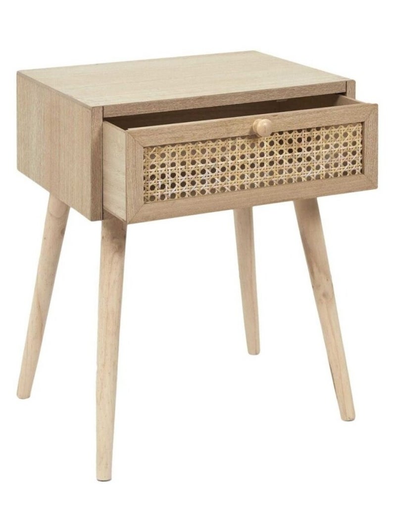 Table de chevet cannage 1 tiroir Beige - Kiabi