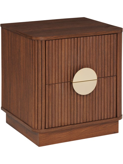 Table de chevet cannelé 2 tiroirs en bois - Kiabi Table de chevet cannelé 2 tiroirs en bois - Kiabi