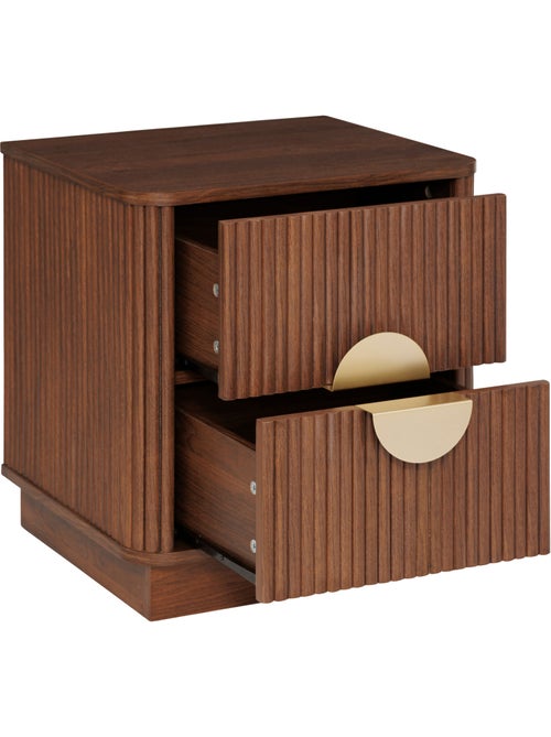 Table de chevet cannelé 2 tiroirs en bois - Kiabi Table de chevet cannelé 2 tiroirs en bois - Kiabi