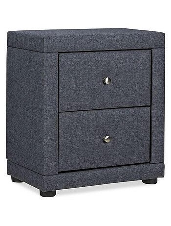 Table de chevet chambre 2 tiroirs gris