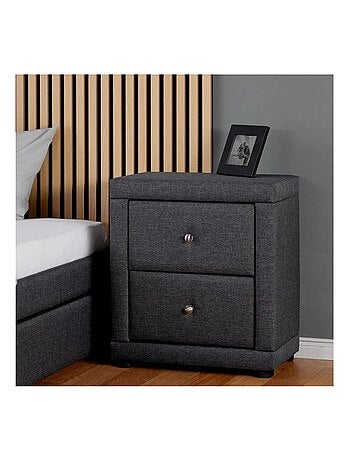 Table de chevet chambre 2 tiroirs gris