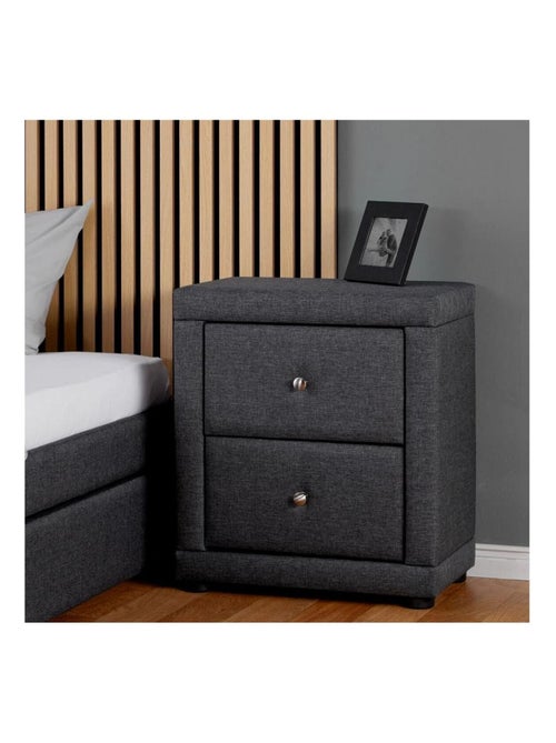 Table de chevet chambre 2 tiroirs gris - Kiabi