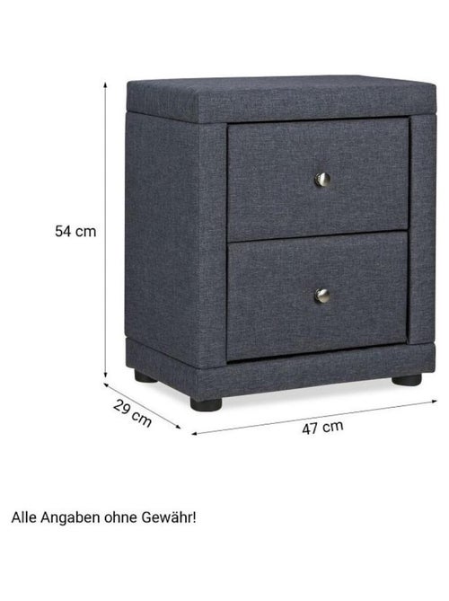 Table de chevet chambre 2 tiroirs gris - Kiabi
