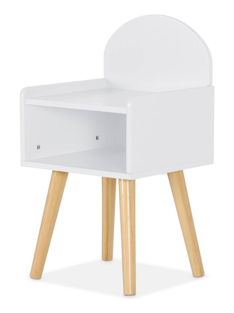 Table de chevet chambre enfant décor bois Nephos Blanc - Kiabi