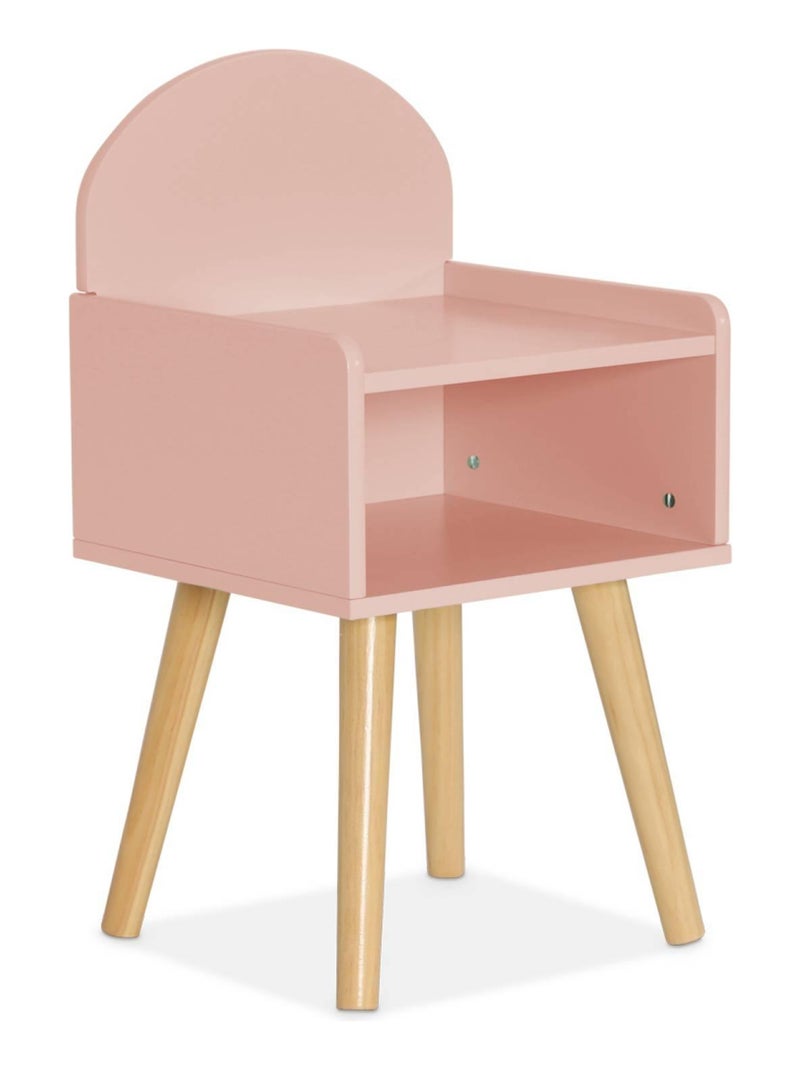 Table de chevet chambre enfant décor bois Nephos Rose - Kiabi