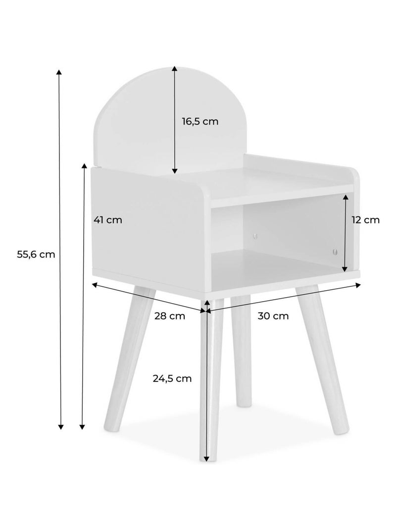 Table de chevet chambre enfant décor bois Nephos Rose - Kiabi