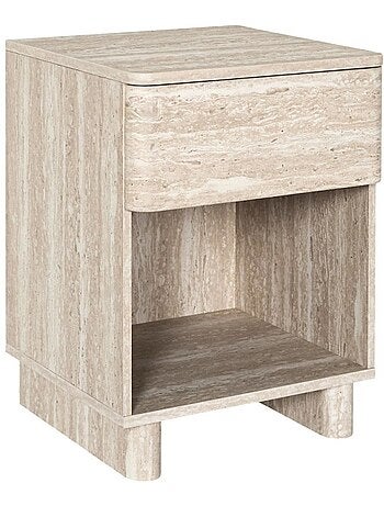 Table de chevet contemporaine 1 tiroir coloris beige