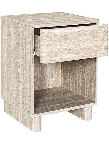 Table de chevet contemporaine 1 tiroir coloris beige