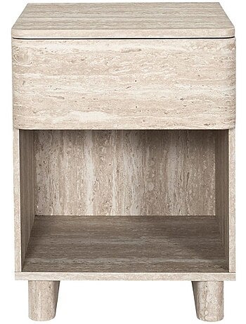 Table de chevet contemporaine 1 tiroir coloris beige