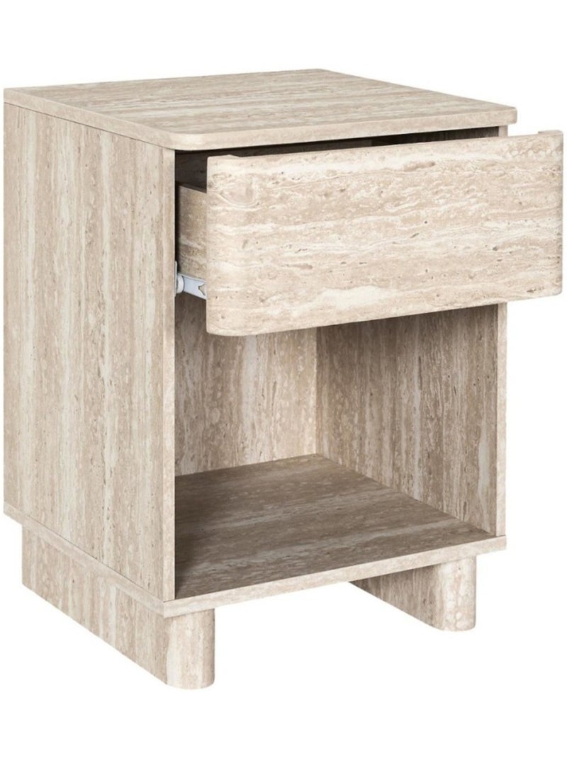 Table de chevet contemporaine 1 tiroir coloris beige Beige - Kiabi