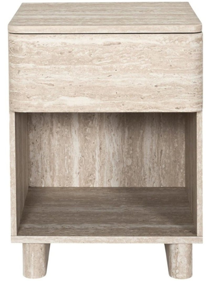 Table de chevet contemporaine 1 tiroir coloris beige Beige - Kiabi