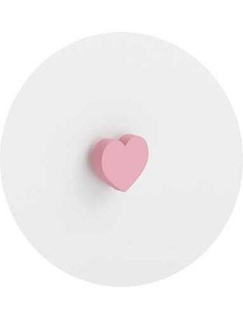 Table de chevet emi - poignée rose en forme de coeur