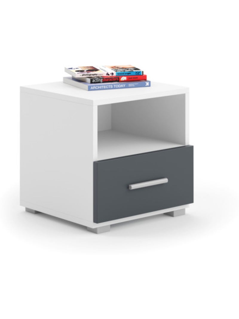 Table de chevet Emi gris - poignée en aluminium Gris - Kiabi