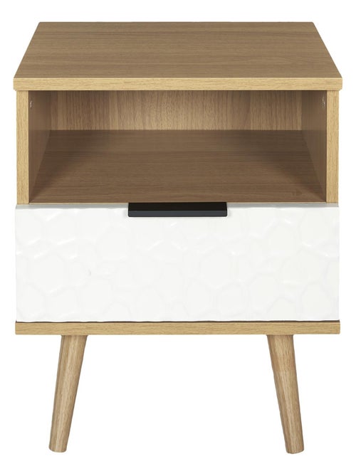 Table de chevet en bois à niche et tiroir collection SVEN - Kiabi Table de chevet en bois à niche et tiroir collection SVEN - Kiabi