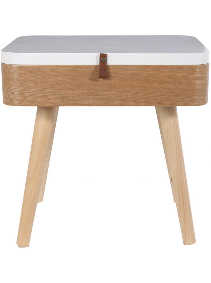 Table de chevet en bois à tiroir collection ELIN Marron - Kiabi
