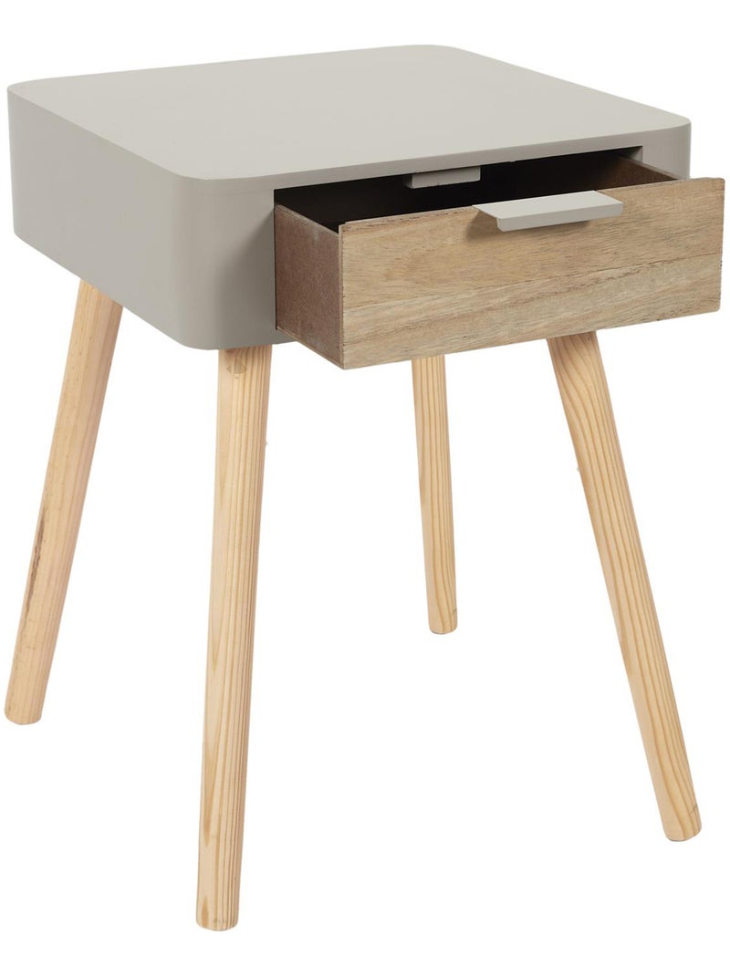 Table de chevet en bois collection SHIREL Gris taupe - Kiabi