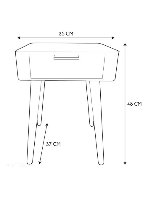 Table de chevet en bois collection SHIREL - Kiabi