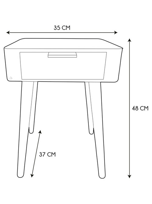 Table de chevet en bois collection SHIREL - Kiabi
