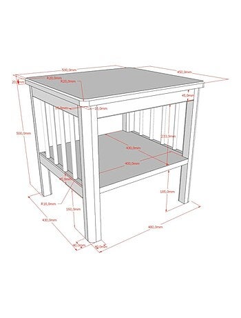 Table de chevet en chêne massif ROMANE