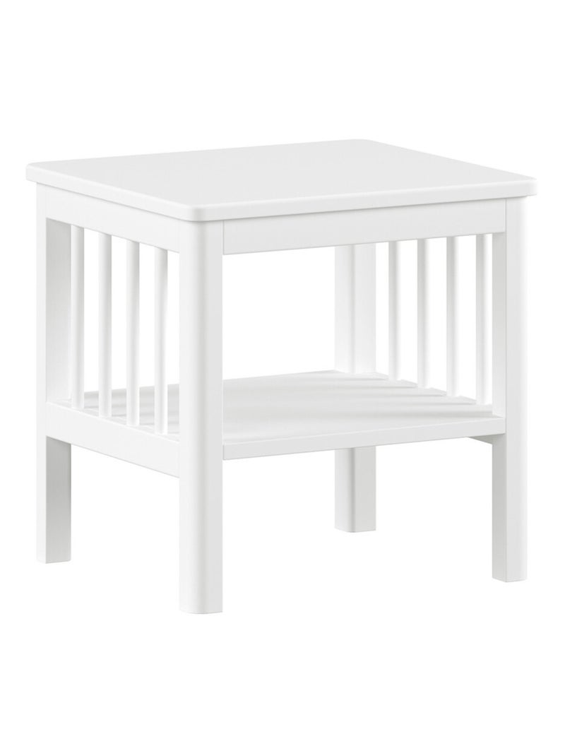 Table de chevet en hêtre massif AUBANE Blanc - Kiabi