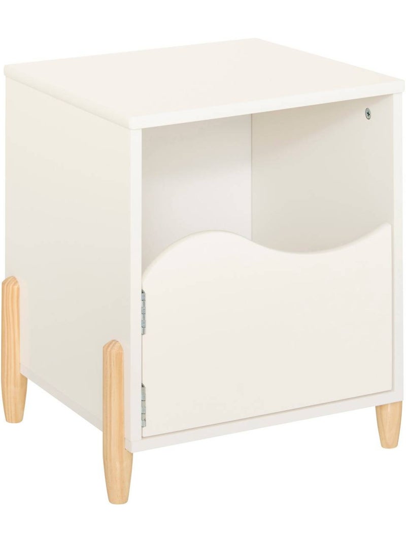 Table de chevet enfant 1 porte douceur Blanc - Kiabi