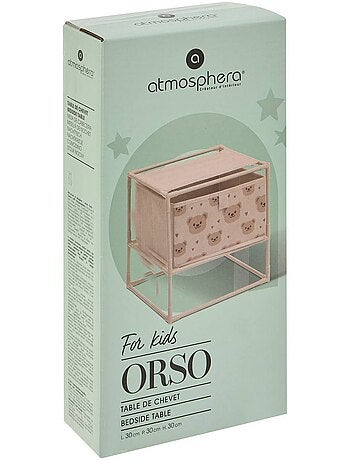 Table de chevet enfant 1 tiroir ourson tissa