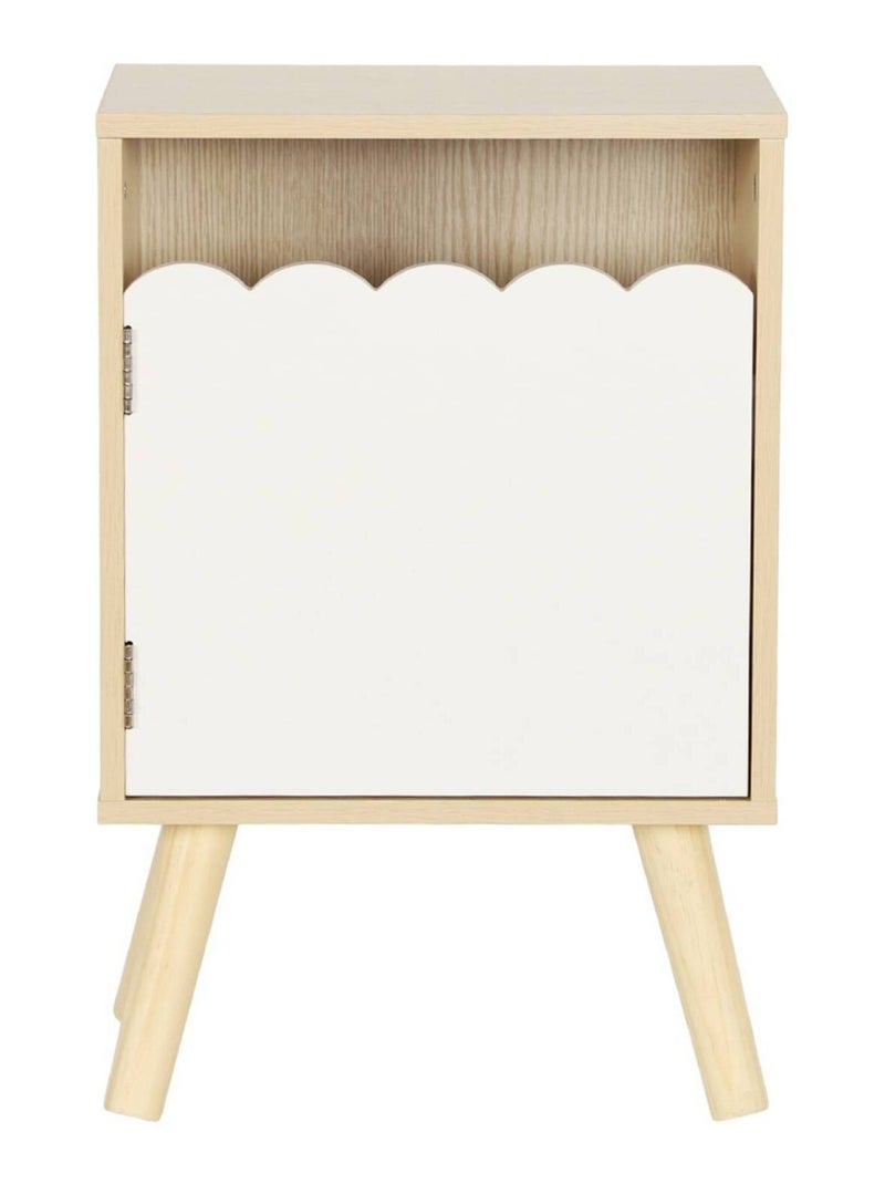 Table de chevet enfant décor bois 1 porte Azur Blanc - Kiabi