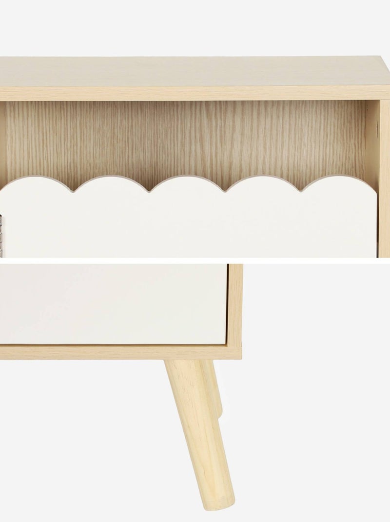 Table de chevet enfant décor bois 1 porte Azur Blanc - Kiabi