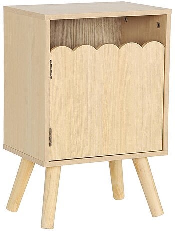 Table de chevet enfant décor bois 1 porte Azur