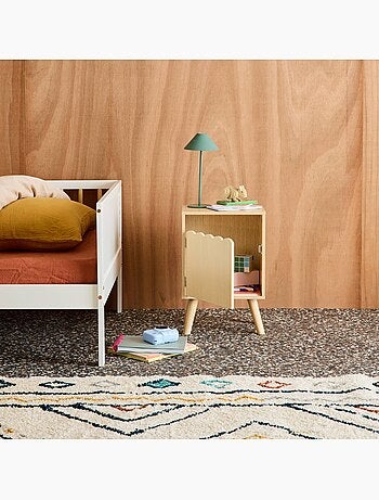 Table de chevet enfant décor bois 1 porte Azur